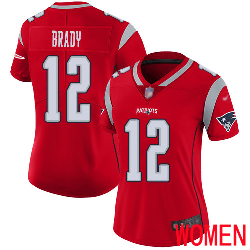 New England Patriots Football #12 Inverted Legend Limited Red Women Tom Brady NFL Jersey